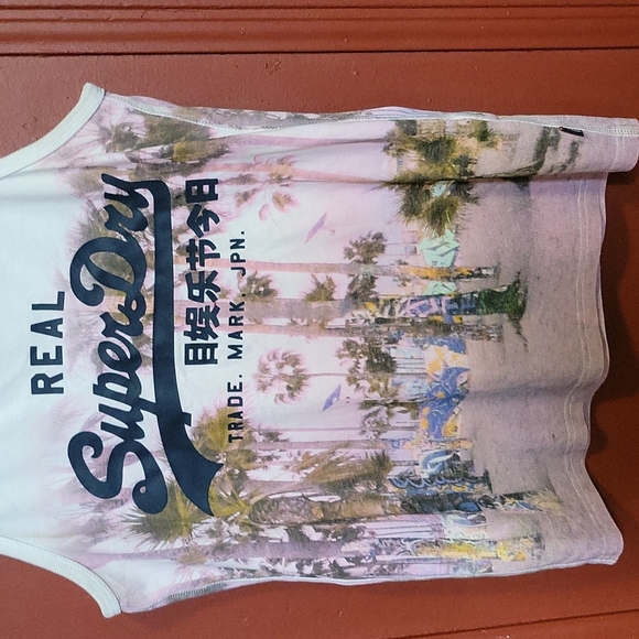 REAL SUPER DRY VEST LABEL SLEEVELESS T-SHIRT ๐ SIZE M - Picture 4 of 11